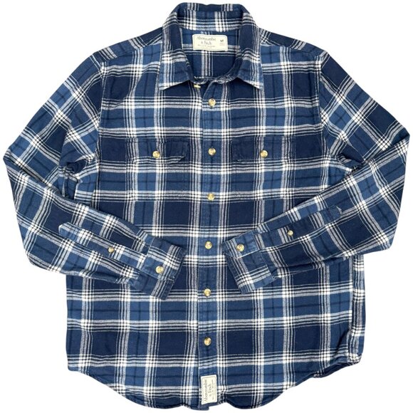 Men's ABERCROMBIE & FITCH Soft AF Flannel Plaid Button Down Shirt | Size M - Picture 1 of 7